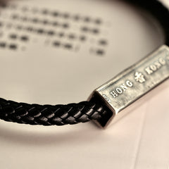 Leather Bracelet with Hong Kong 1 Dollar