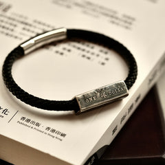 Leather Bracelet with Hong Kong 1 Dollar