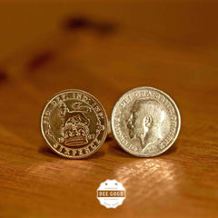 Cufflinks with British Old 6 Pence