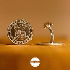 Cufflinks with British Old 6 Pence