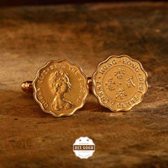 Cufflinks with Hong Kong Old 20 Cents
