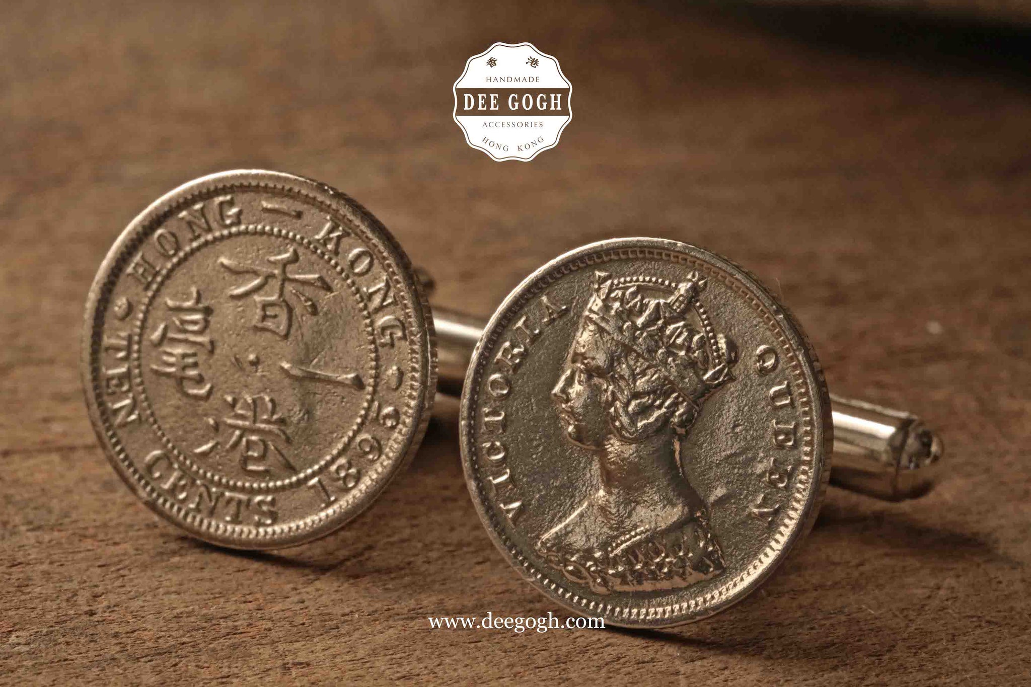 Cufflinks with Hong Kong Silver Coins