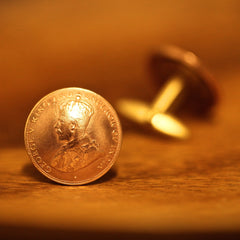 Cufflinks with Hong Kong Old 1 Cent in the 30's