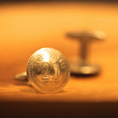 Cufflinks with Indian Coins