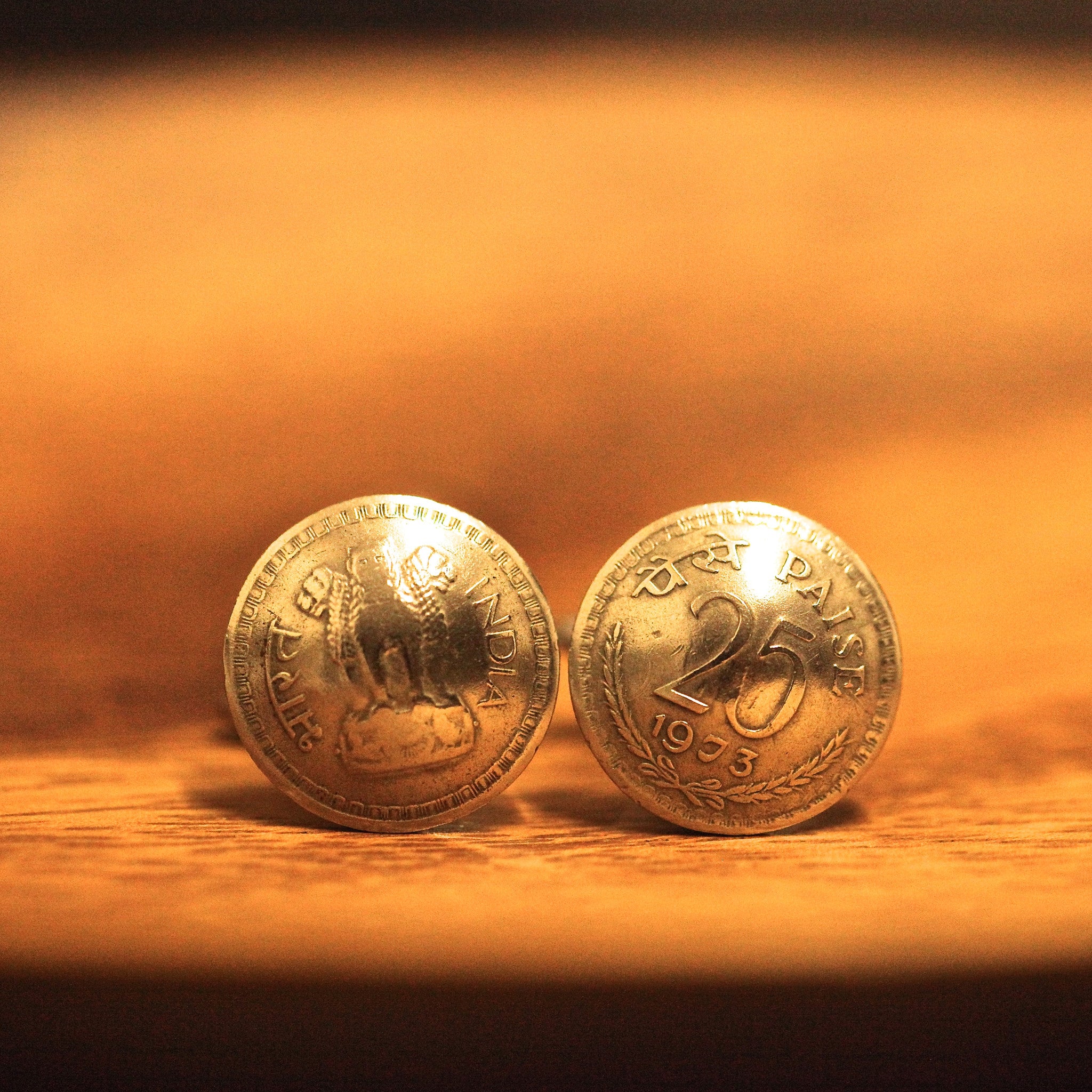 Cufflinks with Indian Coins