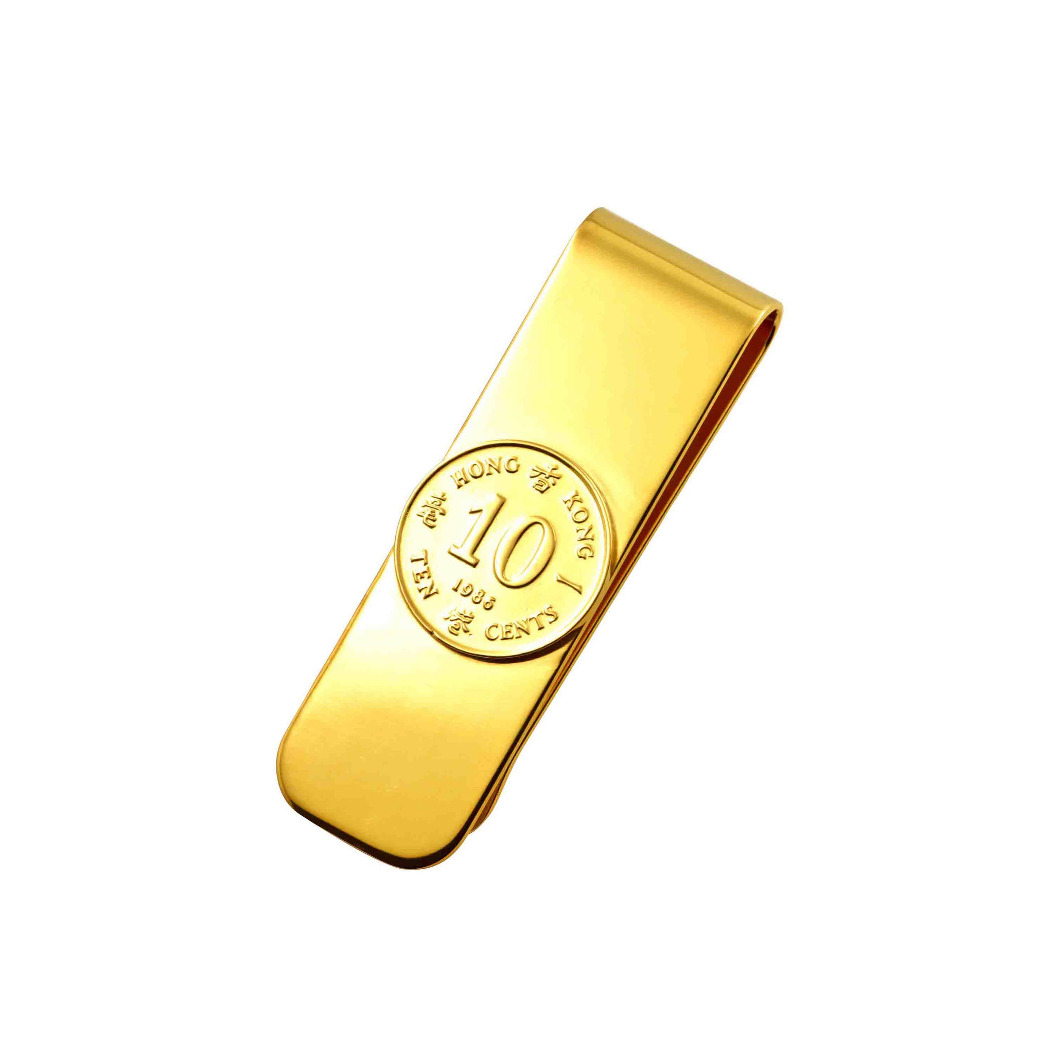 Money Clip with Hong Kong 10 Cents