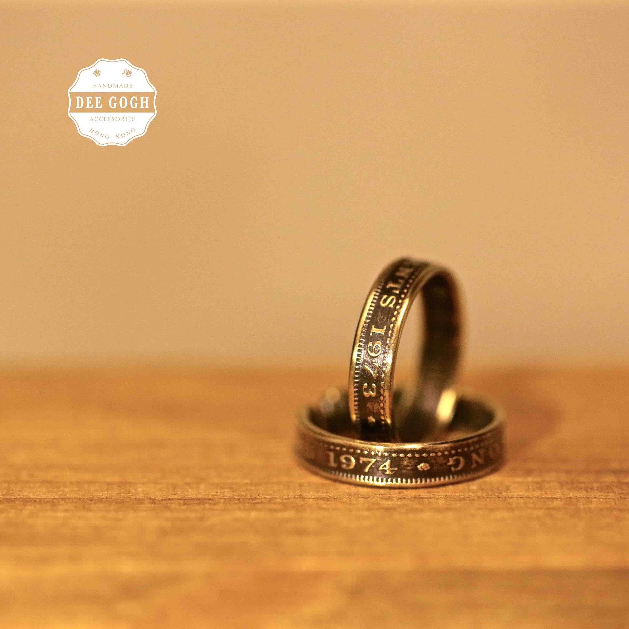 Ring with Old HK 10 Cents