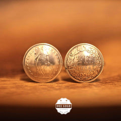 Cufflinks with Switzerland Coins