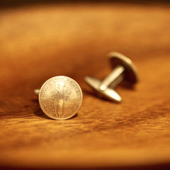 Cufflinks with the US and Canadian Coins